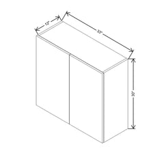 Modernform Cabinet Matte White 33" W X 30" H X 12" D Double Door Wall Cabinet