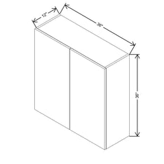 Modernform Cabinet Gloss White 36" W X 36" H X 12" D Double Door Wall Cabinet