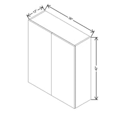 Modernform Cabinet Gloss White 36" W X 42" H X 12" D Double Door Wall Cabinet