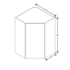Modernform Cabinet Gloss White 24" W X 36" H X 12" D Wall Diagonal Corner Cabinet
