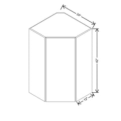 Modernform Cabinet Matte White 24" W X 42" H X 12" D Wall Diagonal Corner Cabinet