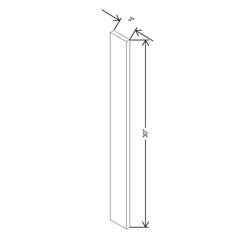 Modernform Cabinet Gloss White 3" W X 30" H Wall Filler