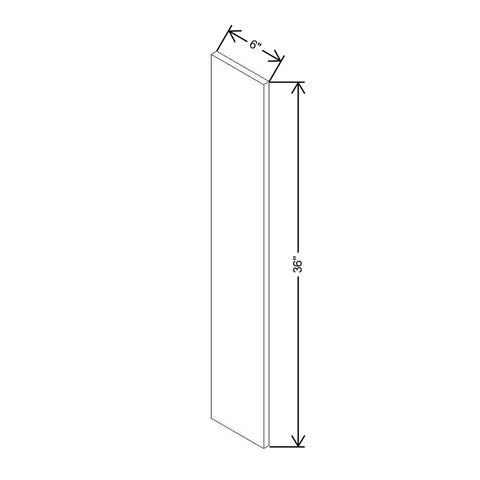 Modernform Cabinet Walnut 6" W X 36" H Wall Filler
