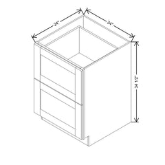 Modernform Cabinet Natural Shaker 24" W X 34 1/2" H X 24" D  2 Drawer Base Cabinet