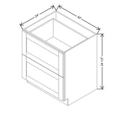 Modernform Cabinet Natural Shaker 30" W X 34 1/2" H X 24" D  2 Drawer Base Cabinet