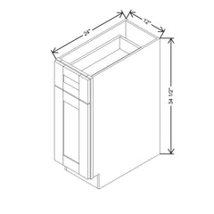 Modernform Cabinet Natural Shaker 12" W X 34 1/2" H X 24" D Single Door Base Cabinet