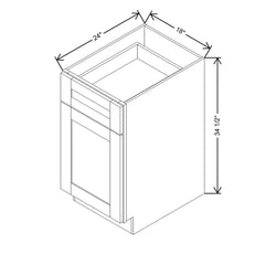 Modernform Cabinet Slim Dove White 18" W X 34 1/2" H X 24" D Single Door Base Cabinet
