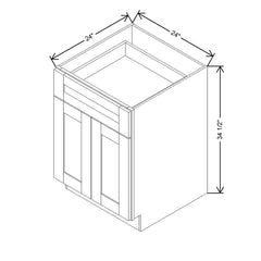 Modernform Cabinet Slim Dove White 24" W X 34 1/2" H X 24" D Double Door Base Cabinet