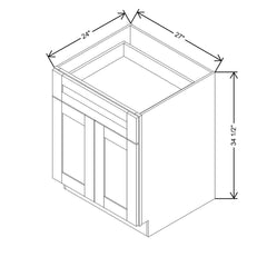 Modernform Cabinet Slim Dove White 27" W X 34 1/2" H X 24" D Double Door Base Cabinet