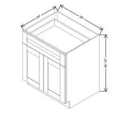 Modernform Cabinet Natural Shaker 30" W X 34 1/2" H X 24" D Double Door Base Cabinet