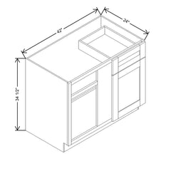 Modernform Cabinet Natural Shaker 42" W X 34 1/2" H X 24" D Blind Base Cabinet