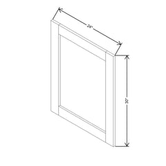 Modernform Cabinet Slim Dove White 24" W X 30" H Vanity Mirror