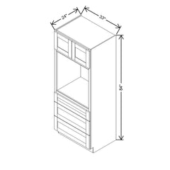 Modernform Cabinet Slim Dove White 33" W X 84" H X 24" D Oven Cabinet With 3 Drawers
