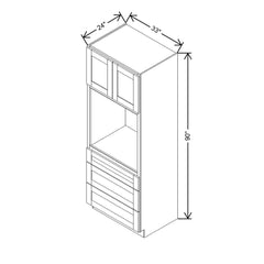 Modernform Cabinet Slim Dove White 33" W X 90" H X 24" D Oven Cabinet With 3 Drawers