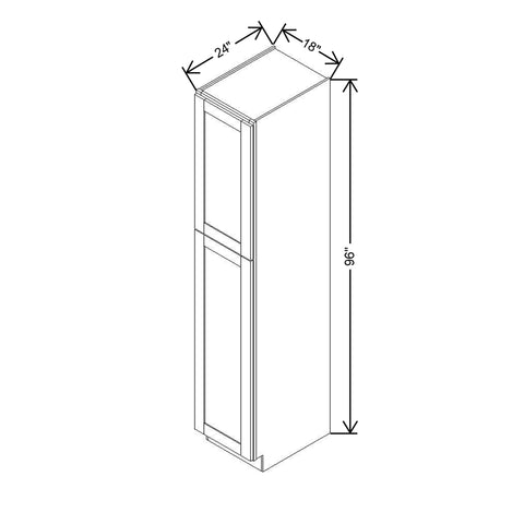 Modernform Cabinet Natural Shaker 18" W X 96" H X 24" D Tall Pantry Cabinet