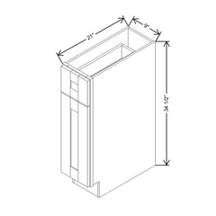 Modernform Cabinet Natural Shaker 09" W X 34 1/2" H X 21" D Base 1 Door/1 Drawer