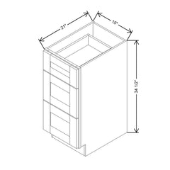Modernform Cabinet Slim Dove White 15" W X 34 1/2" H X 21" D Vanity Base with 3 Drawers