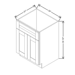 Modernform Cabinet Natural Shaker 24" W X 34 1/2" H X 21" D Sink Base 2 Doors/1 False Front