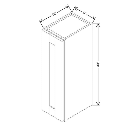Modernform Cabinet Natural Shaker 09" W X 30" H X 12" D  Single Door Wall Cabinet