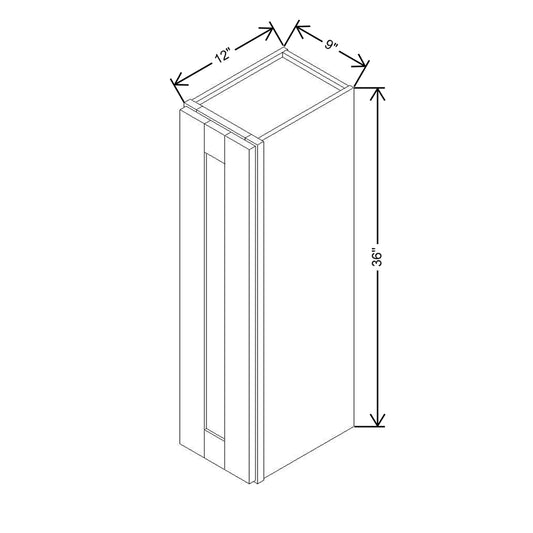 Modernform Cabinet Slim Dove White 09" W X 36" H X 12" D Single Door Wall Cabinet