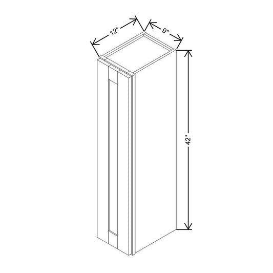 Modernform Cabinet Slim Sage Green 09" W X 42" H X 12" D Single Door Wall Cabinet