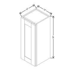 Modernform Cabinet Slim Dove White 12" W X 30" H X 12" D  Single Door Wall Cabinet