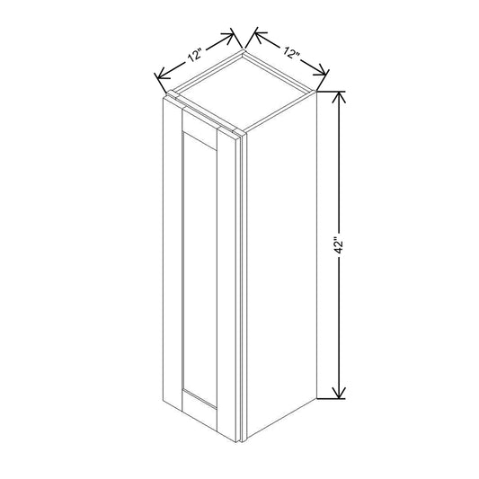 Modernform Cabinet Natural Shaker 12" W X 42" H X 12" D Single Door Wall Cabinet