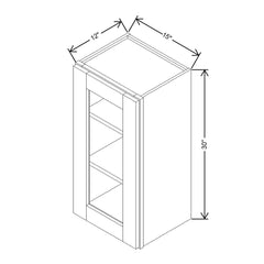 Modernform Cabinet Slim Dove White 15" W X 30" H X 12" D Single Glass Door Wall Cabinet