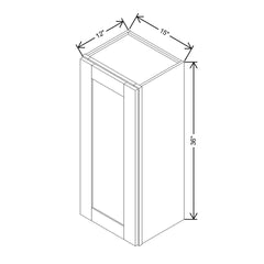 Modernform Cabinet Slim Dove White 15" W X 36" H X 12" D Single Door Wall Cabinet