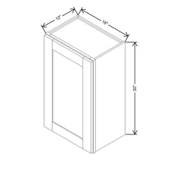 Modernform Cabinet Slim Dove White 18" W X 30" H X 12" D  Single Door Wall Cabinet