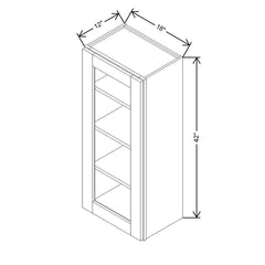 Modernform Cabinet Slim Sage Green 18" W X 42" H X 12" D Single Glass Door Wall Cabinet