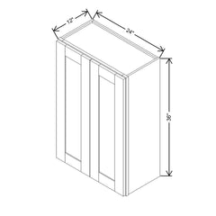 Modernform Cabinet Slim Dove White 24" W X 36" H X 12" D Double Door Wall Cabinet