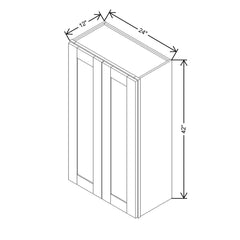 Modernform Cabinet Slim Dove White 24" W X 42" H X 12" D Double Door Wall Cabinet