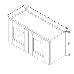 Modernform Cabinet Natural Shaker 30" W X 15" H X 12" D Double Glass Door Wall Cabinet