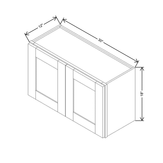 Modernform Cabinet Natural Shaker 30" W X 18" H X 12" D Double Door Wall Cabinet