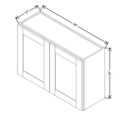 Modernform Cabinet Slim Sage Green 36" W X 24" H X 12" D Double Door Wall Cabinet