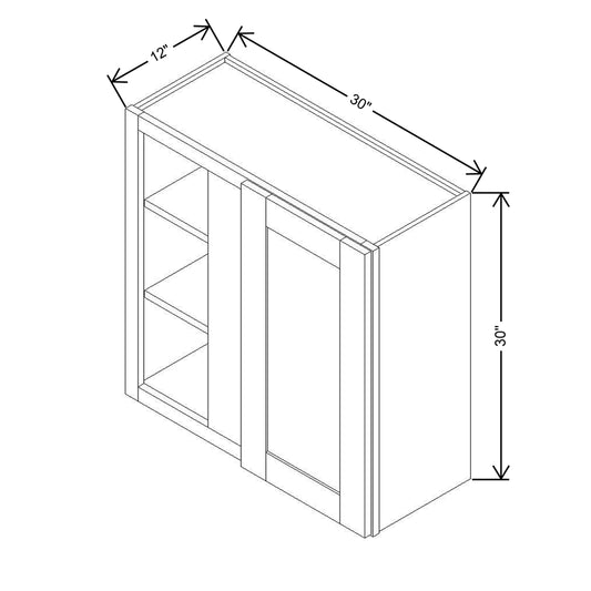 Modernform Cabinet Natural Shaker 30" W X 30" H X 12" D Single Door Blind Corner Wall Cabinet