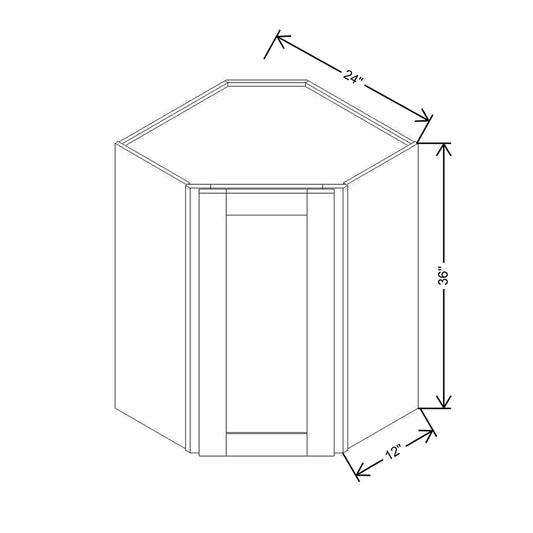 Modernform Cabinet Natural Shaker 24" W X 36" H X 12" D Wall Diagonal Corner Cabinet