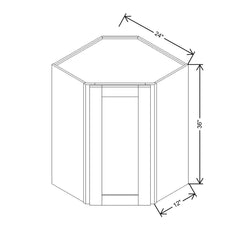 Modernform Cabinet Natural Shaker 24" W X 36" H X 12" D Wall Diagonal Corner Cabinet