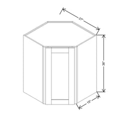Modernform Cabinet Natural Shaker 27" W X 36" H X 15" D Wall Diagonal Corner Cabinet