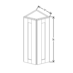 Modernform Cabinet Slim Sage Green 12" W X 36" H X 12" D Wall Corner End Cabinet