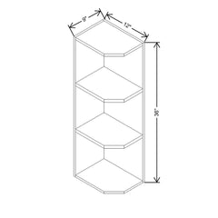 Modernform Cabinet Slim Dove White 09" W X 36" H X 12" D Wall Open End Cabinet