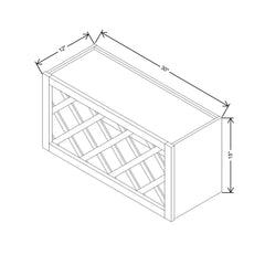 Modernform Cabinet Slim Dove White 30" W X 15" H X 12" D Wall Wine Rack
