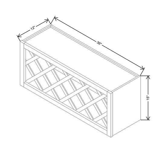 Modernform Cabinet Natural Shaker 36" W X 15" H X 12" D Wall Wine Rack