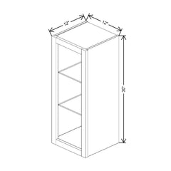 Fabuwood Allure Onyx Horizon 12" W X 30" H X 12" D Wall No Door Cabinet