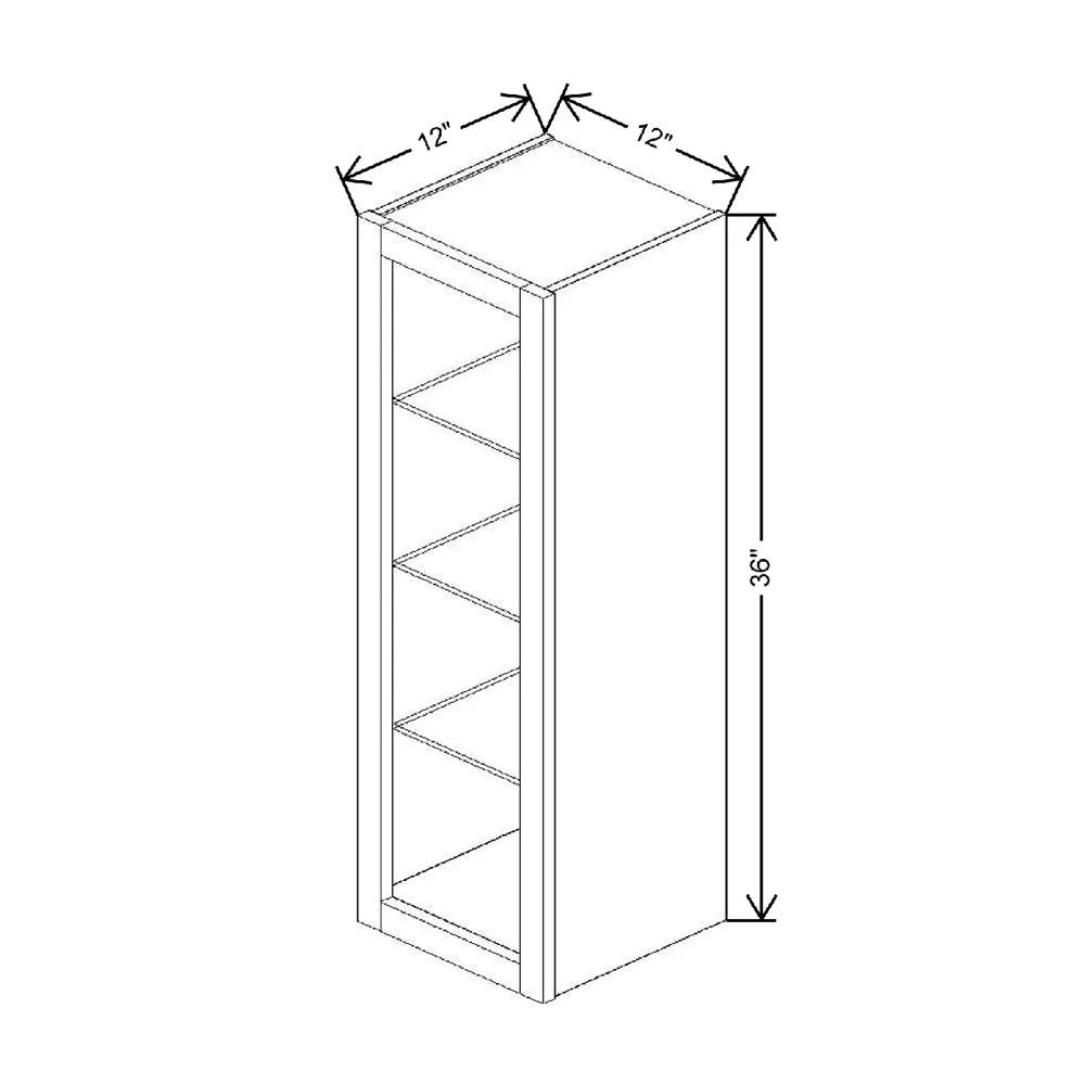 Fabuwood Allure Luna Kona 12" W X 36" H X 12" D Wall No Door Cabinet
