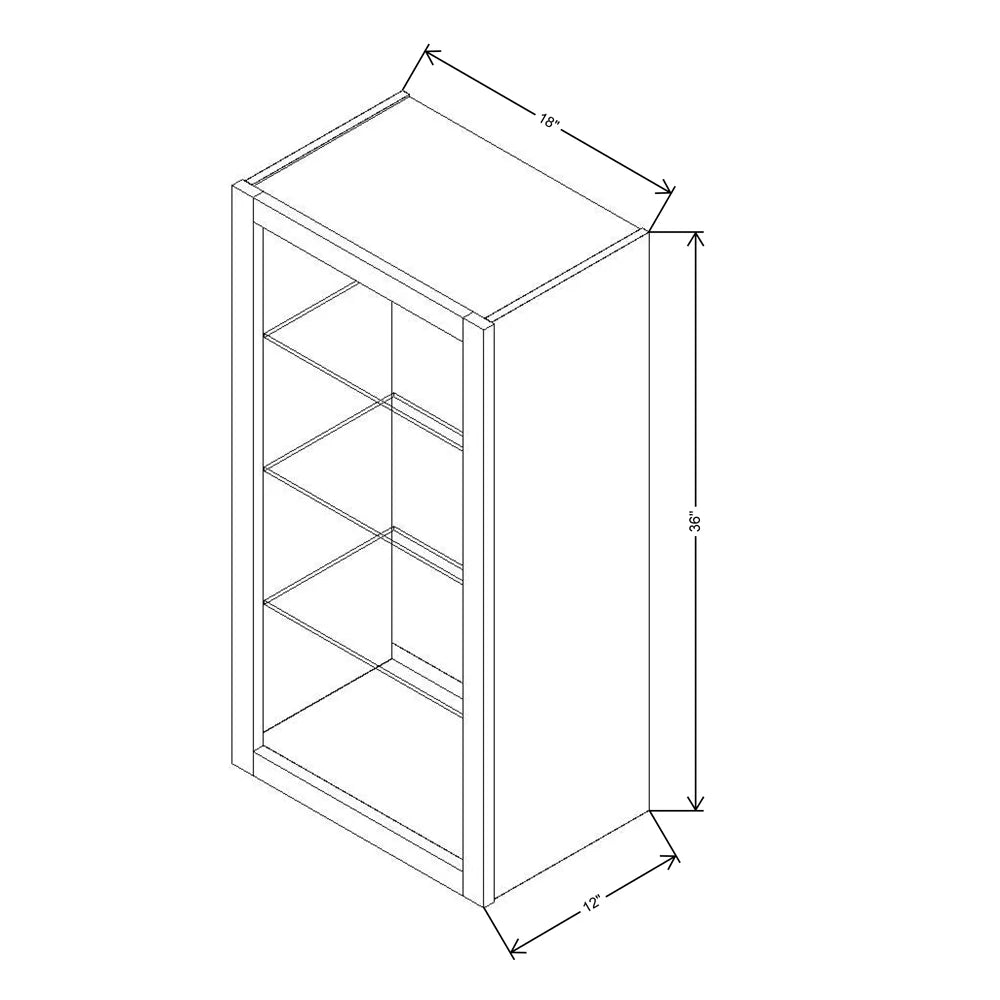 Fabuwood Allure Luna Timber 18"W X 36"H Wall No Door