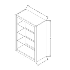 Fabuwood Allure Luna Dove 24"W X 36"H Wall No Door