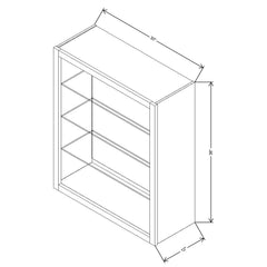 Fabuwood Allure Luna Truffle 30" W X 36" H X 12" D Wall No Door Cabinet