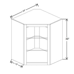 Fabuwood Allure Luna Kona 24"W X 30"H   Corner Wall No Door